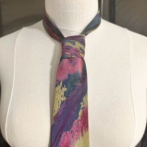 Carlo Palazzi Men’s Tie Vintage Silk Art Waterfall Office Classic Abstract